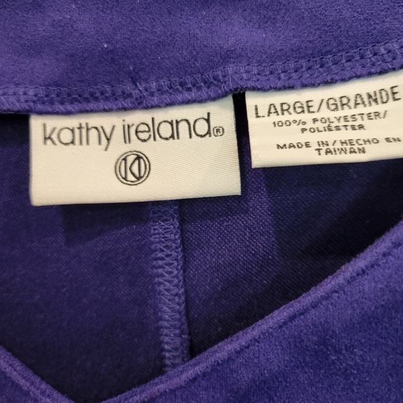 Kathy Ireland V Neck Sleeveless Tank Top Large Faux Suede Navy - Picture 6 of 6